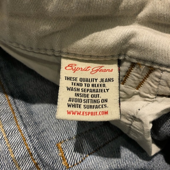 90s Esprit Blue Cropped Denim Jeans - Picture 6 of 11